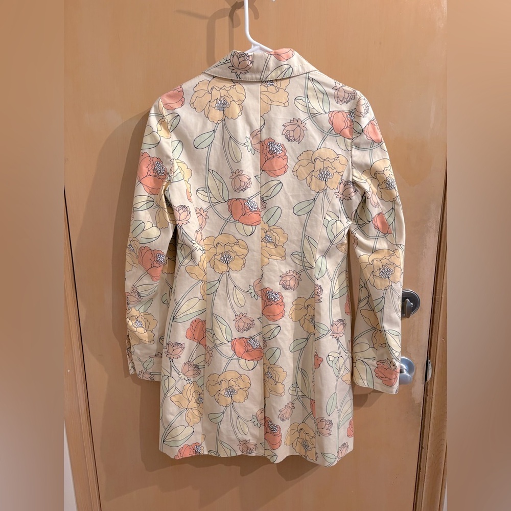 Ann Taylor LOFT Floral Print Trench Coat Rain Coat Waterproof Women’s Size XS - Picture 4 of 7